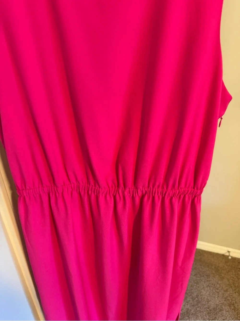 J. Crew Sleeveless Midi Dress in Hot Pink